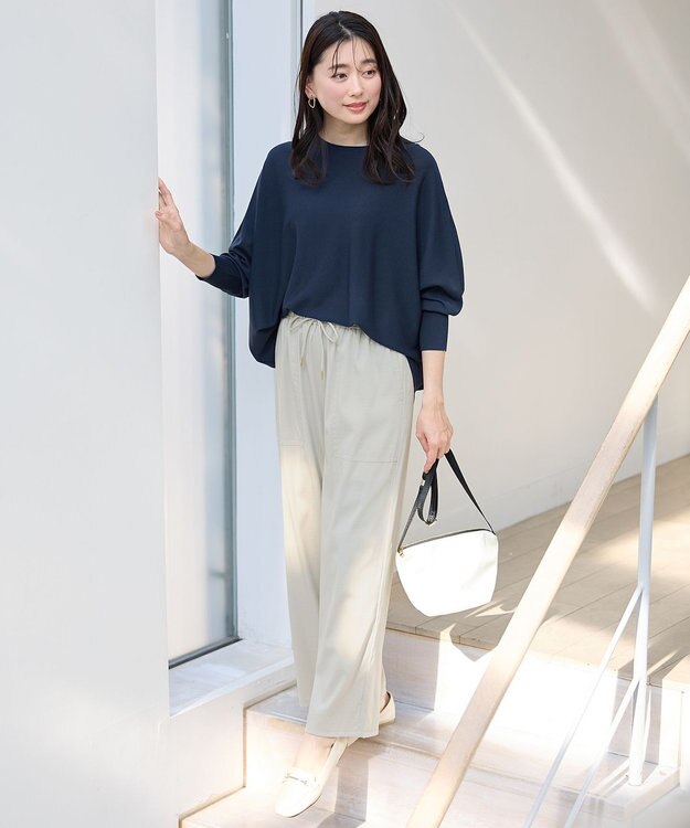 ANY 【新色追加/洗濯機可/ウエストゴム/接触冷感/UVケア/6色展開】清涼リラックスパンツ グレージュ