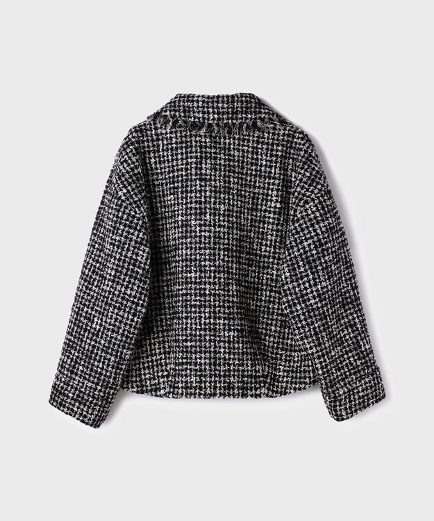 GRACE CONTINENTAL パディングツイードジャケット ブラック