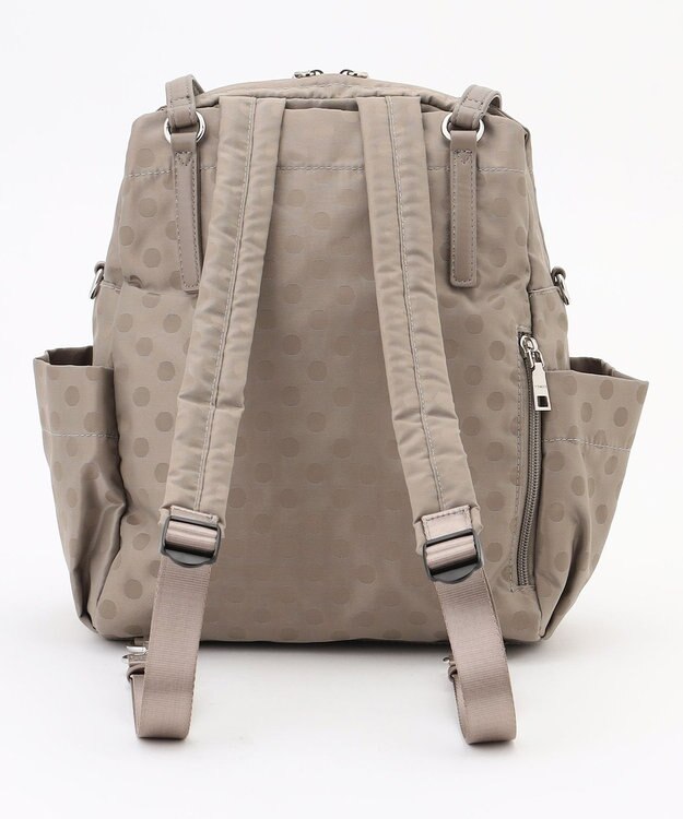 Y'SACCS ドットジャガードポーチ付きリュックサック ライトグレー
