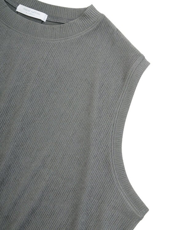 Green Parks サイドリボンノースリーブチュニック Gray