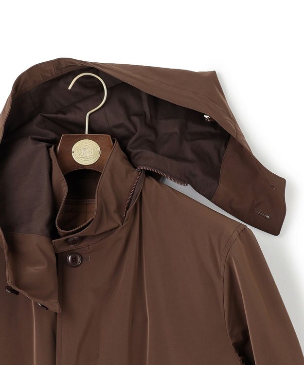 J.PRESS MEN スタンドカラーコート / デタッチャブルフード ブラウン系