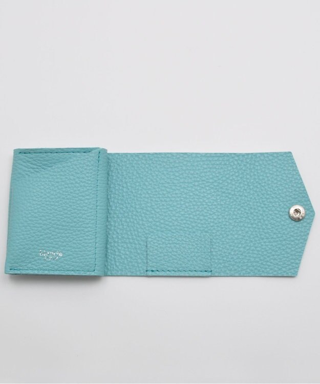 blancle シュリンクレザー 三つ折りウォレット ロビンエッグブルー