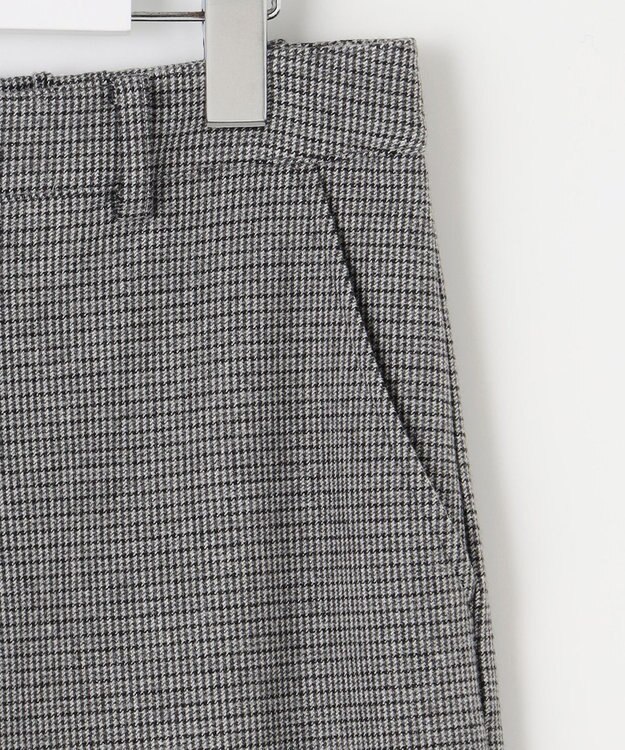 J.PRESS LADIES 【洗える】チェルビック チェック セミワイド パンツ ライトグレー系3