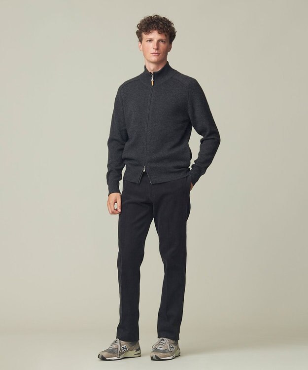 J.PRESS MEN カシミア フルジップ カーディガン グレー系