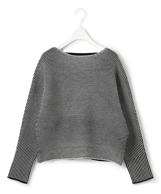 ICB L 【洗える】 ソフトカシミヤミックス ドルマンスリーブニット ブラック系