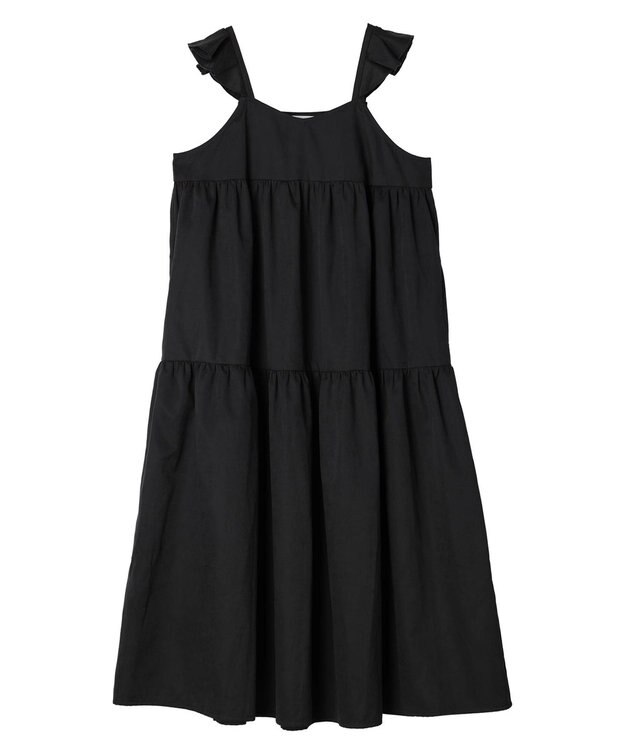 Green Parks ■ＥＳＣＡＲ　フリルキャミティアードワンピース Black