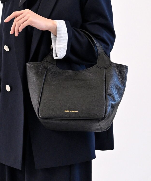 Hekhèr Le Style de Vie 【日本製/セレモニーにも】シュリンクレザー ハンドバッグ small ブラック