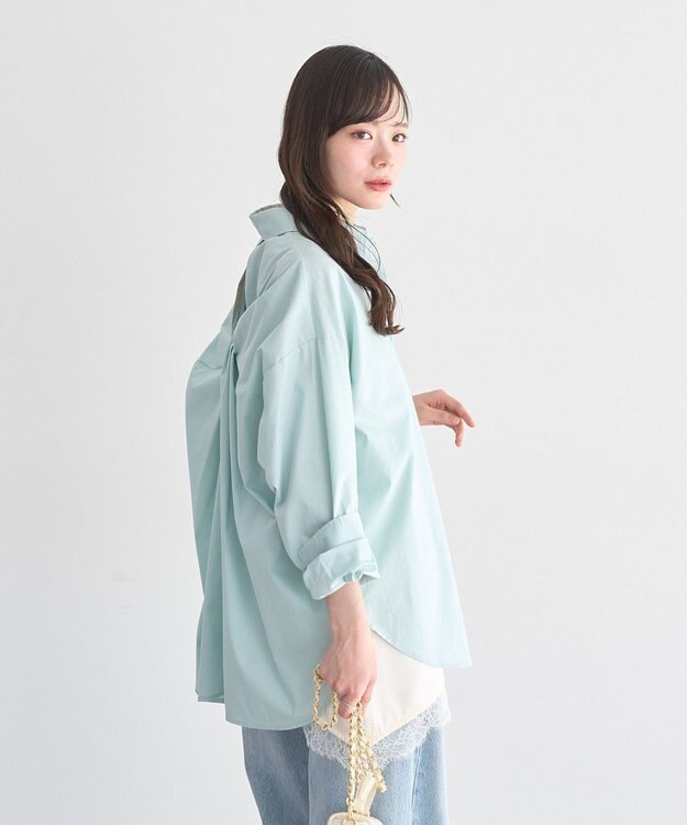 earth music&ecology バックツイストオーバーシャツ Mint