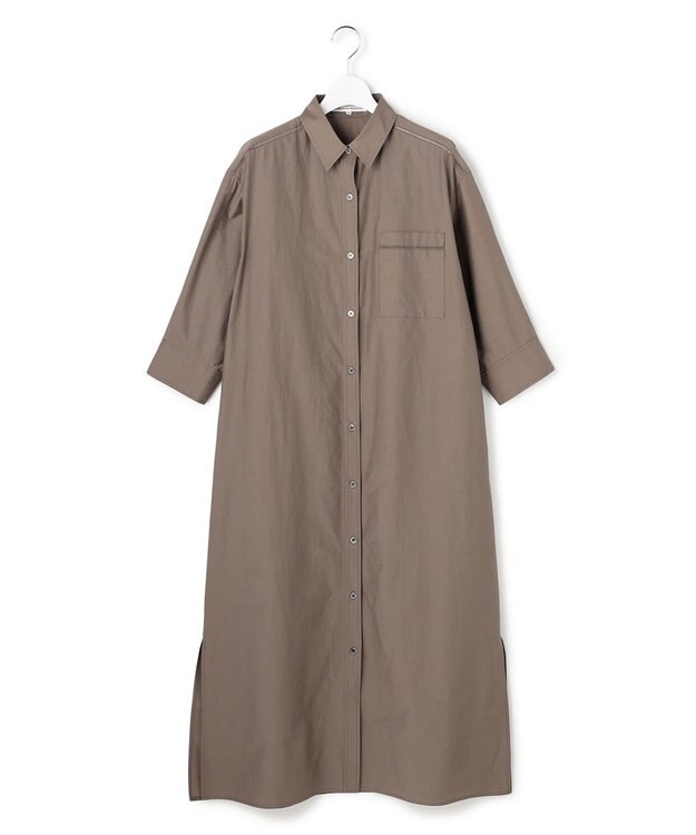 23区 【先行予約】ナイロンコットンタフタ シャツワンピース モカ系