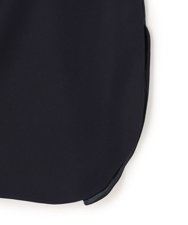 UNFILO 【セットアップ着用可/セレモニー】ドライダブルクロス スキッパーブラウス ネイビー