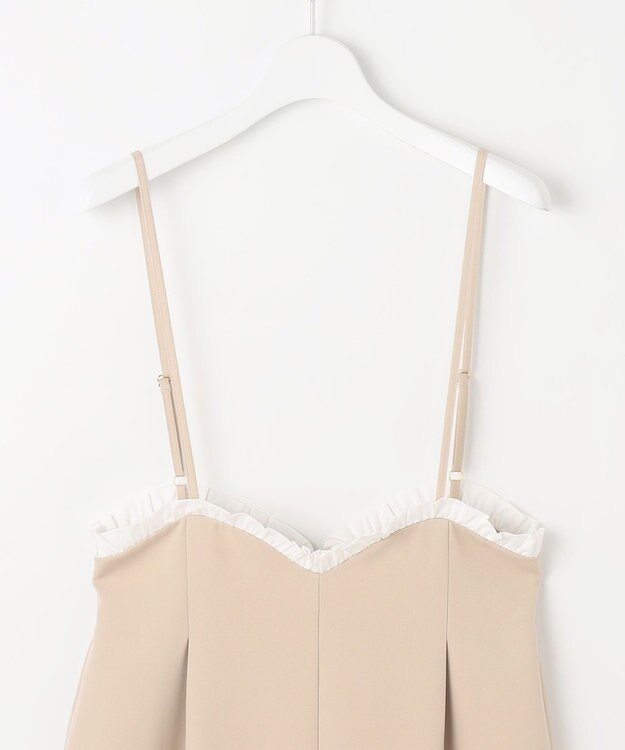 Feroux フリルデザイン・サス付きパンツ ベージュ系