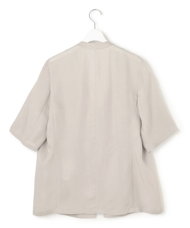 23区 L 【接触冷感性/洗える】フィブリルツイル ハーフスリーブ ジャケット ベージュ系