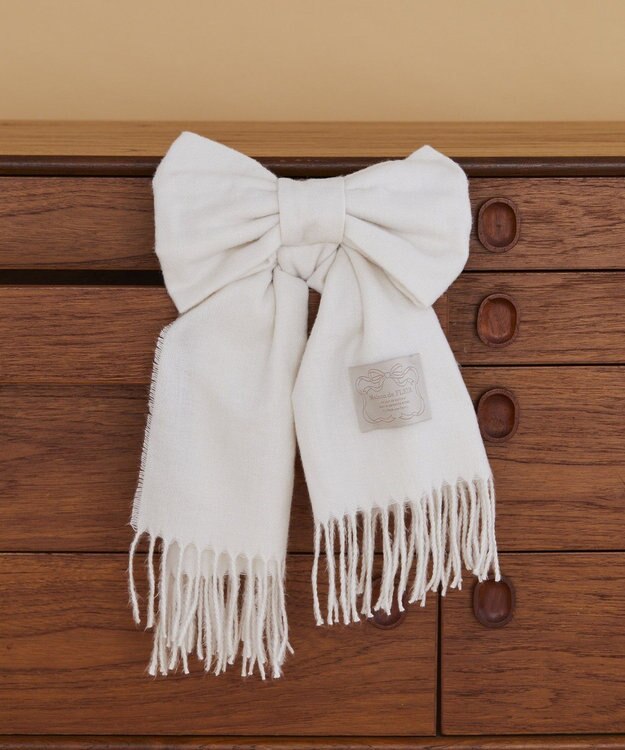 Maison de FLEUR リボン付きストール Ivory