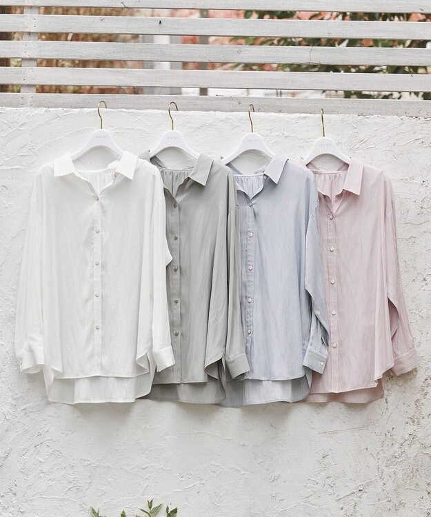 ANY SIS L 【美人百花7月号掲載】ライトシアー シャツ オフホワイト