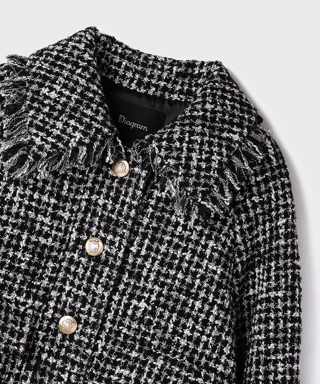 GRACE CONTINENTAL パディングツイードジャケット ブラック