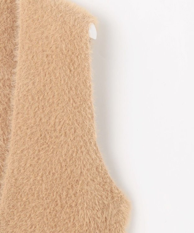 自由区 L ニットファー ジレ キャメル