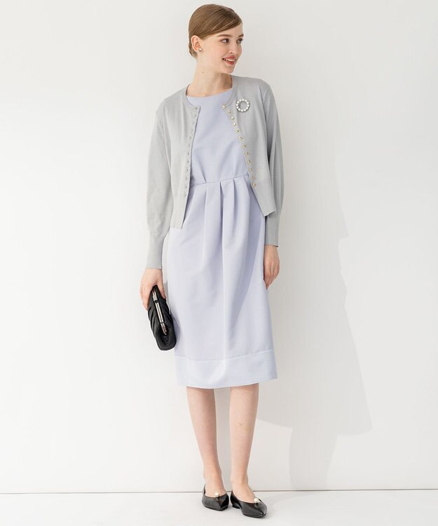 23区 L 【APPLAUDIR】コンパクト ラメカーディガン シルバー系