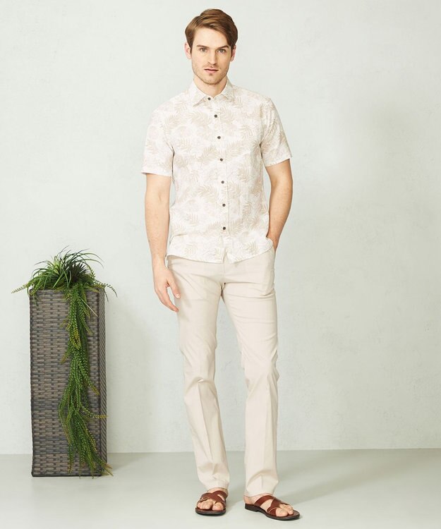 JOSEPH ABBOUD リヨセルリーフ 半袖シャツ ホワイト系5