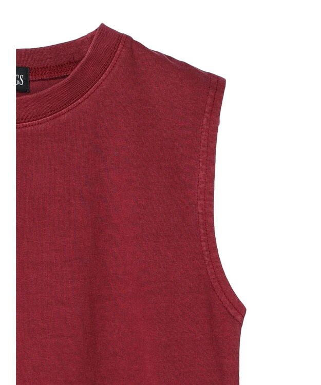 Green Parks ・Ｄｏｕｂｌｅ　Ｆｌａｇｓ　ピグメント加工ノースリＴＥＥ Bordeaux