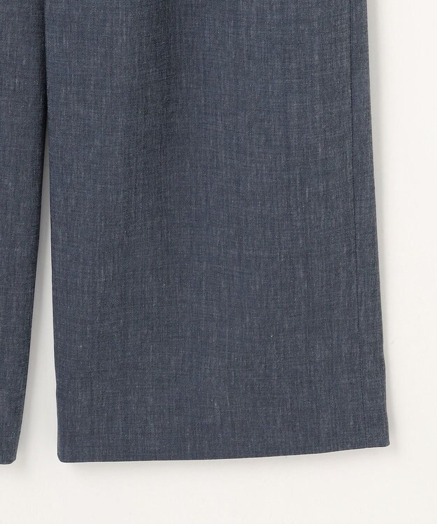 自由区 L 【セットアップ対応】ソフトリネンダンガリーワイド パンツ ネイビー