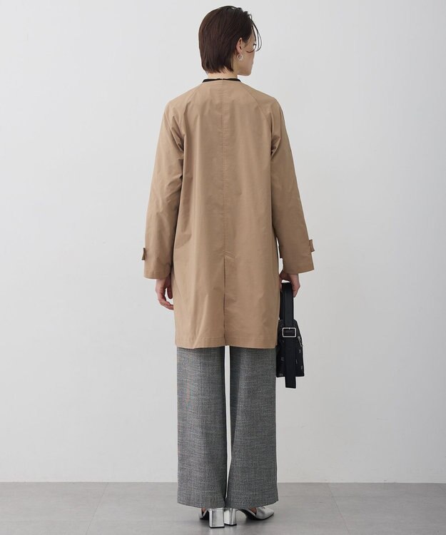 ICB 【2WAY仕様】メモリーストレッチタフタ トレンチコート アプリコットベージュ