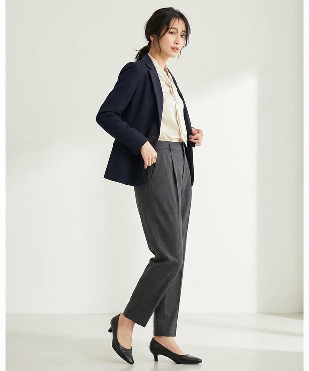 Pointer 【3.5cmヒール】日本製 高級本革ローヒールパンプス ブラック