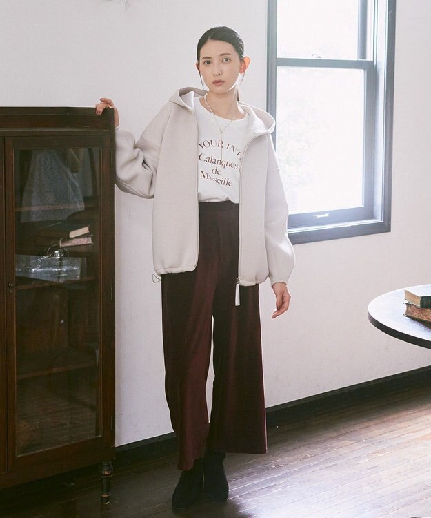 earth music&ecology コーデュロイタックパンツ Bordeaux