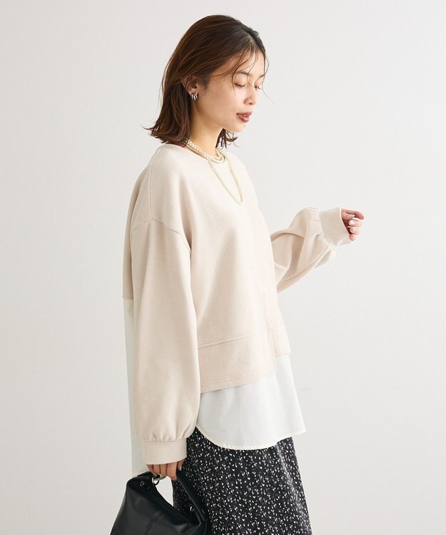 Green Parks カットコーデュロイドッキングプルオーバー Ecru