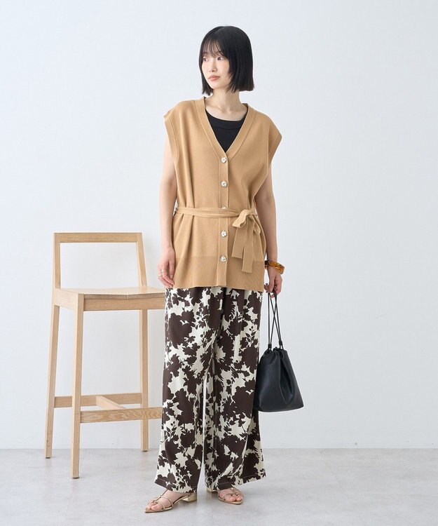 AMERICAN HOLIC 金ボタンニットジレ Camel