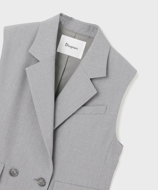 GRACE CONTINENTAL イレヘムビジュージレジャケット グレー