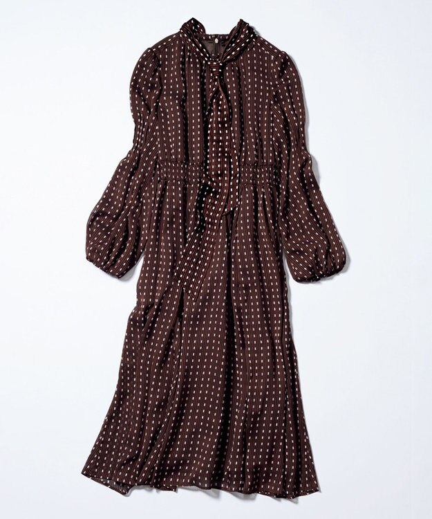 TOCCA 【ヨンア×大人百花×TOCCAコラボ・00サイズあり・洗える】ALLURING BEAUTY ドレス ブラウン×ピンク系