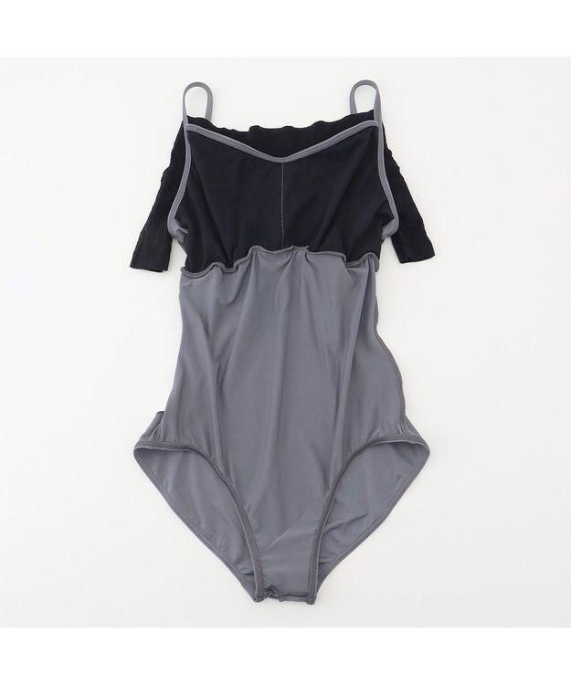 Chacott ハーフスリーブレオタード ダークグレー