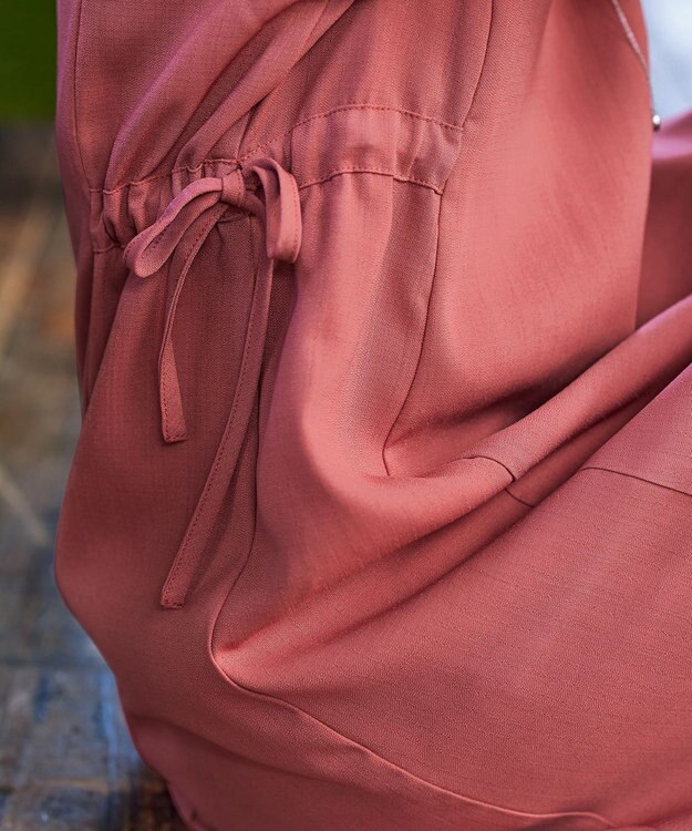 Tiaclasse 【洗える】バルーンスリーブサイドギャザーワンピース ピンク