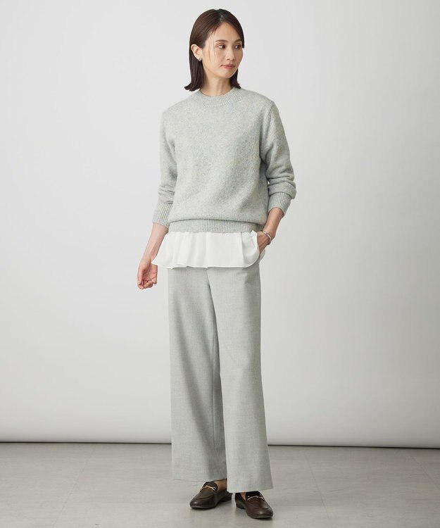 J.PRESS LADIES MIX COLOR クルーネック ニット サックスミックス系