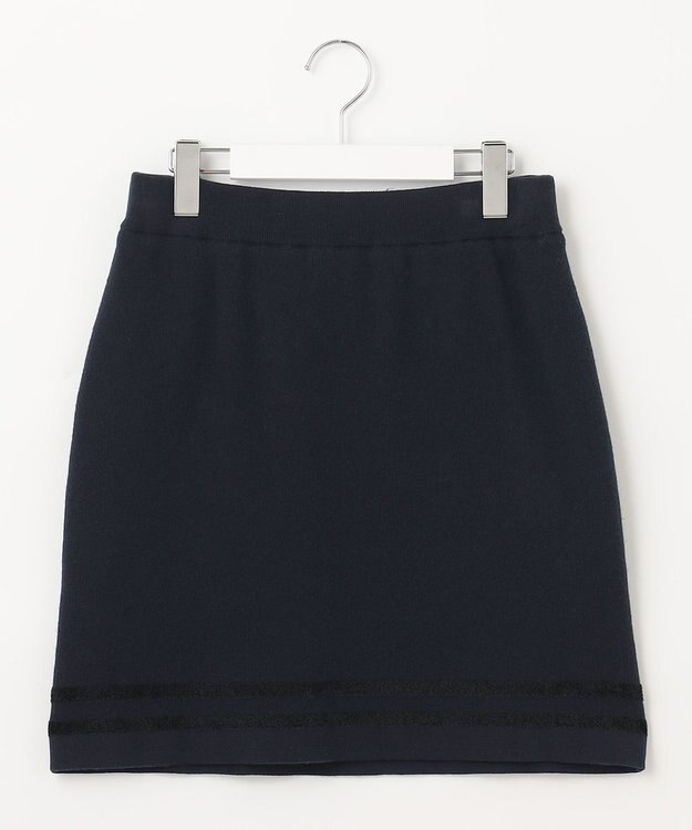 23区GOLF ウォッシャブルで気軽に着られる【WOMEN】モールボーダー ニットスカート ネイビー系1