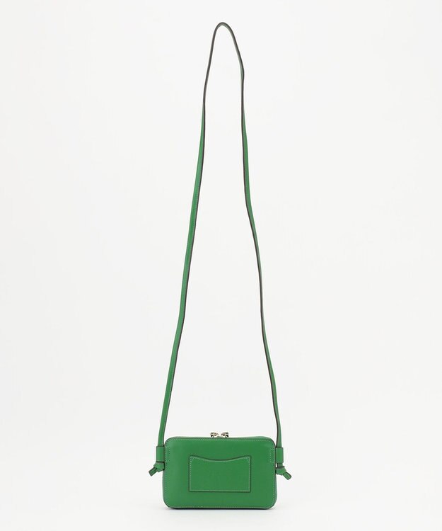 LA BAGAGERIE 【レザー×ステッチ】スクエアマルチポシェット グリーン