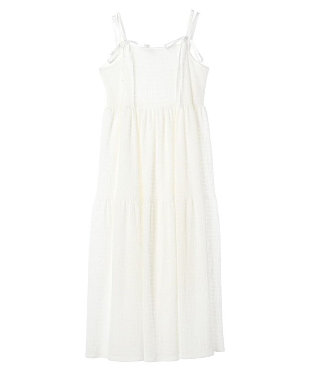 earth music&ecology 表面感肩リボンキャミワンピース Off White