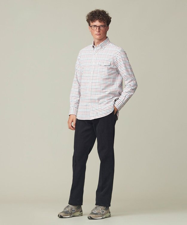 J.PRESS MEN コットンネル タッタソールシャツ/B.D ホワイト系3