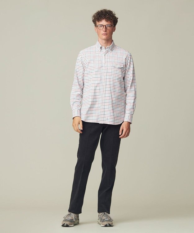 J.PRESS MEN コットンネル タッタソールシャツ/B.D ホワイト系3