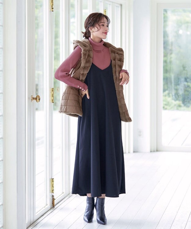 Tiaclasse 【洗える】タートルボタンニットトップス ピンク