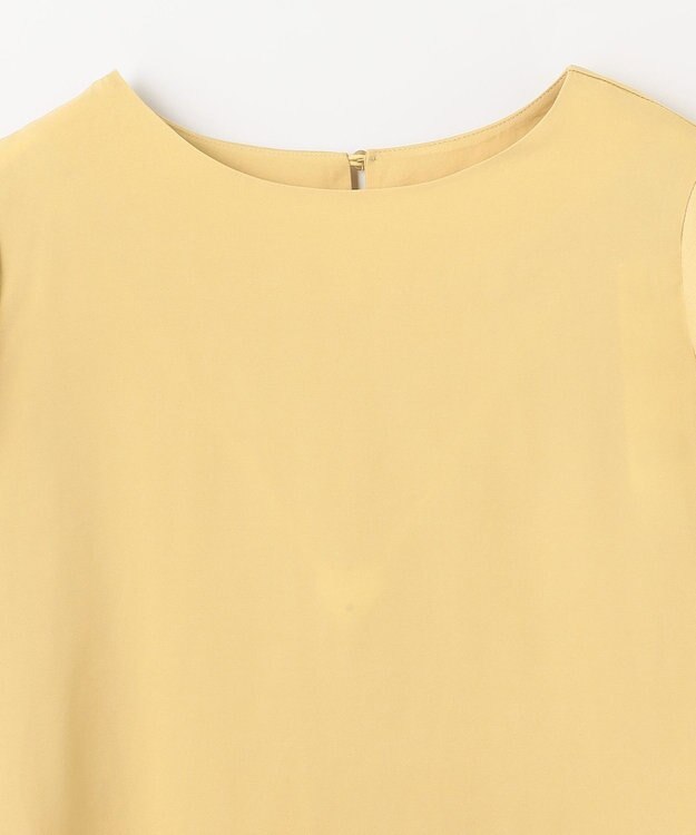 ANY マットサテン袖タックブラウス イエロー