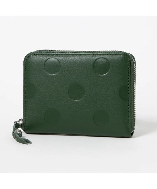 UNBILLION ペルケ perche / ドット型押しラウンドパームフィット財布 グリーン