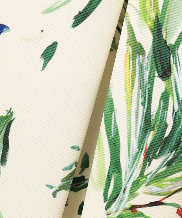 自由区 S 【洗える】ペイントタッチフラワープリント スカート アイボリーベース