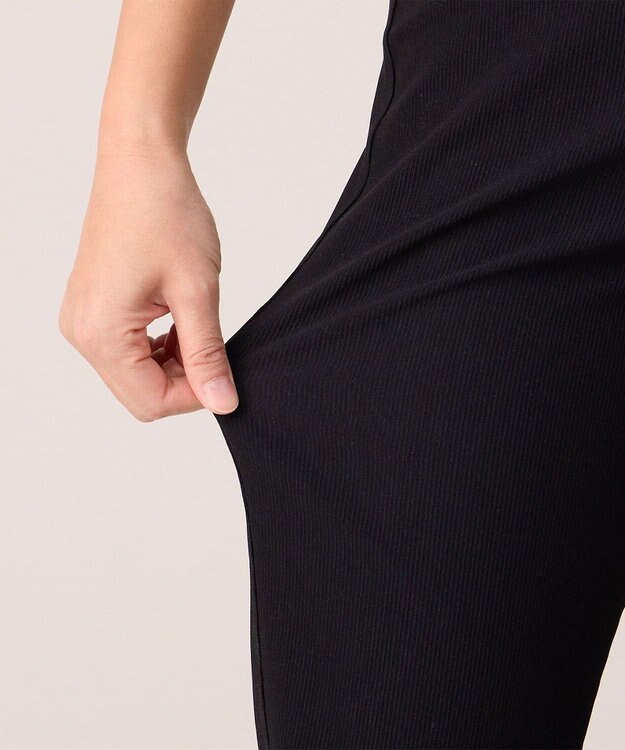 Chacott マイクロリブブーツカットパンツ ブラック