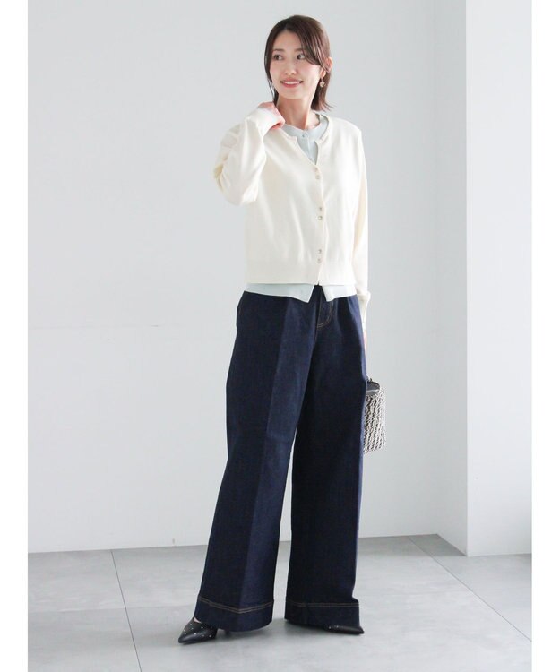 Te chichi ワイドデニムパンツ ネイビー