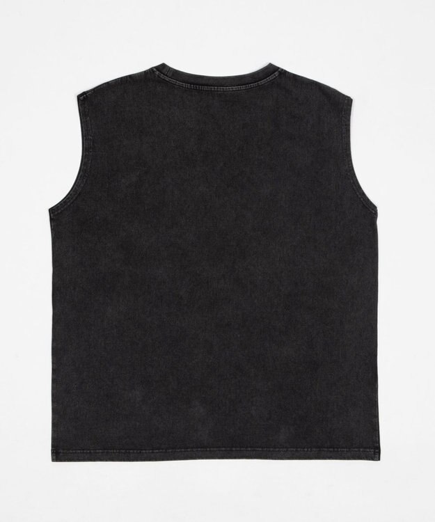 WEGO 【ユニセックス着用ITEM】ブリーチダメージアップリケノースリーブ ブラックその他