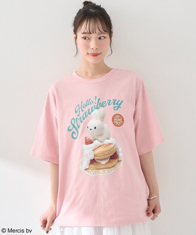earth music&ecology ｍｉｆｆｙ／ｅａｒｔｈ　ｓｔｒａｗｂｅｒｒｙ　Ｔｅｅ Pink