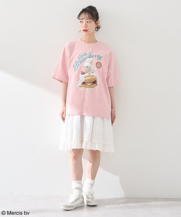 earth music&ecology ｍｉｆｆｙ／ｅａｒｔｈ　ｓｔｒａｗｂｅｒｒｙ　Ｔｅｅ Pink