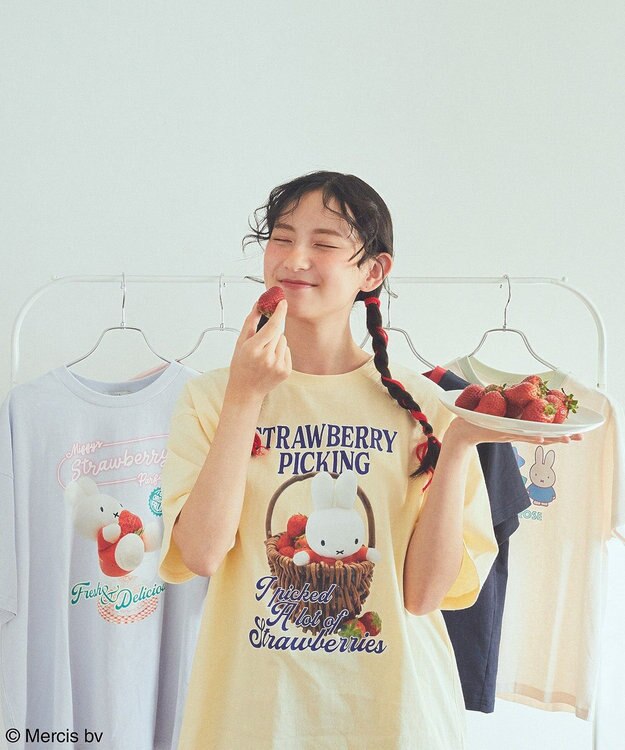 earth music&ecology ｍｉｆｆｙ／ｅａｒｔｈ　ｓｔｒａｗｂｅｒｒｙ　Ｔｅｅ Yellow