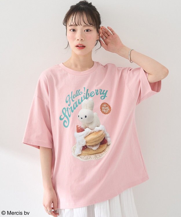 earth music&ecology ｍｉｆｆｙ／ｅａｒｔｈ　ｓｔｒａｗｂｅｒｒｙ　Ｔｅｅ Pink